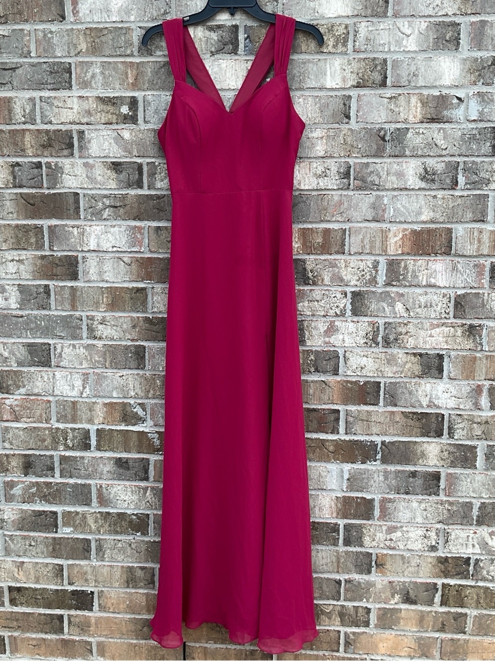 Take 50% OFF-Azazie Elegant Fuchsia V-Neck Maxi Dress,Size-A6